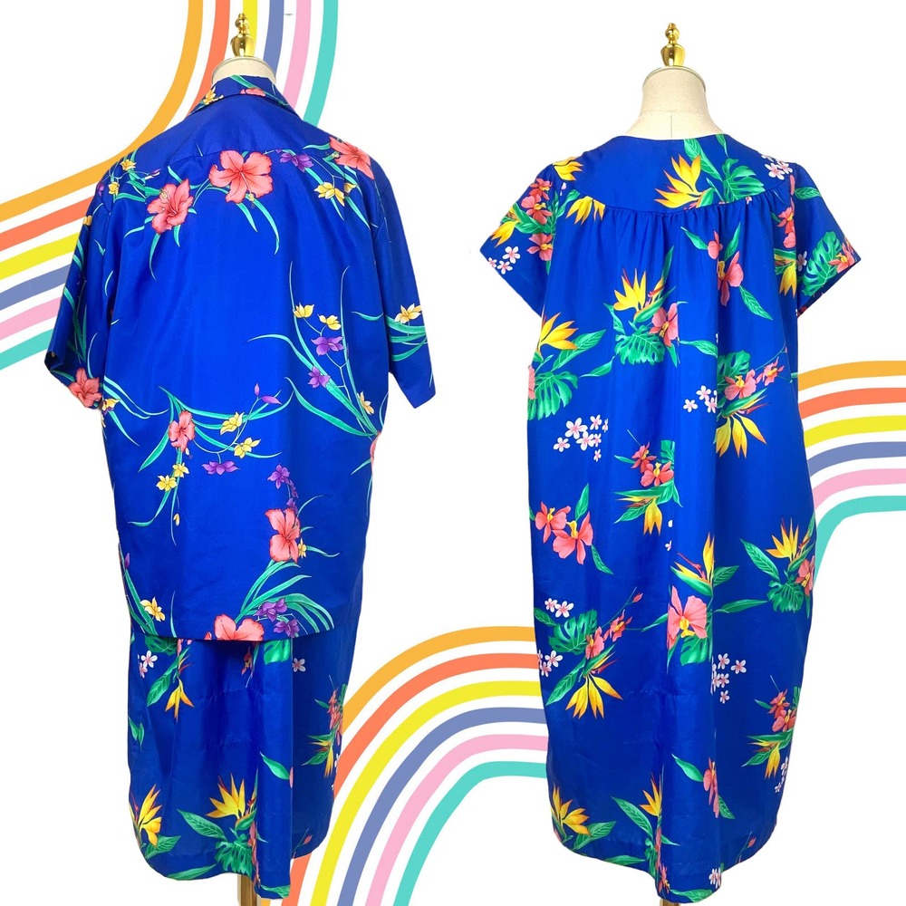 Island Fashions HawaiianTropical  Vintage 2-piece Outfit Set - Picture 2 of 11